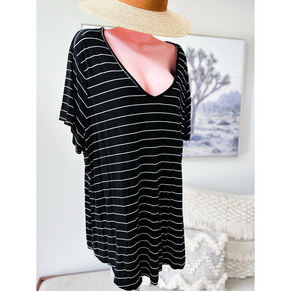 Laidback Daydream Oversized slouchy striped relaxed drape tunic plus size - Picture 3 of 4